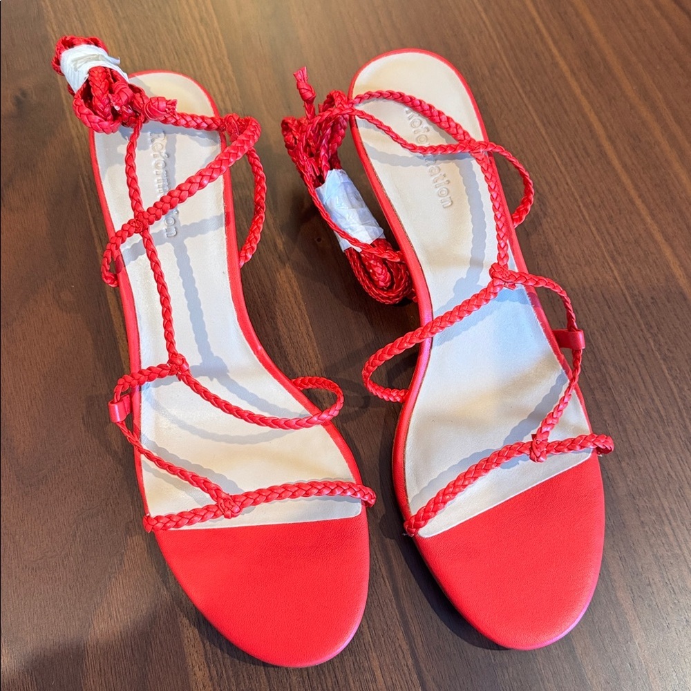 NEW! Reformation Porto Sandal Red  US 8 - Picture 2 of 6